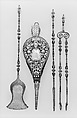 Tongs (part of a set), Silver, iron, British