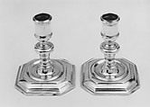 Pair of dressing table candlesticks, Joseph Bird (active before 1685, died 1735), Silver, British, London