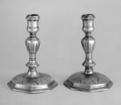 Pair of candlesticks, Thomas Folkingham, Silver, British, London