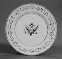 Plate (one of two), Hard-paste porcelain, Chinese, for Russian market