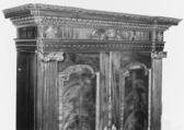 Bureau bookcase, Carved mahogany and mahogany veneer, British