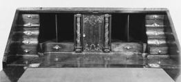 Bureau bookcase, Carved mahogany and mahogany veneer, British