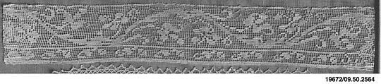 Strip, Embroidered net, punto à rammendo, punto à tela, possibly German