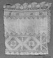 Fragment, Needle lace, German or Central European