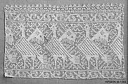 Border, Embroidered net, buratto, punto à rammendo, German or Slovak