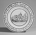 Plate (one of a set of five), Lead-glazed earthenware, French