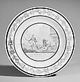 Plate (one of a set of five), Lead-glazed earthenware, French
