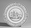 Plate (one of a set of five), Lead-glazed earthenware, French