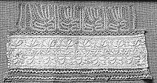 Cuff, Linen and silk, bobbin lace, Hungarian-Slovak