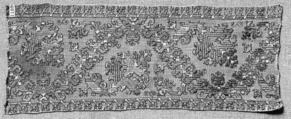 Fragment, Machine made lace, buratto, Italian, Abruzzi and Calabria