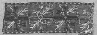 Strip, Embroidered net, buratto, Italian, Abruzzi and Calabria