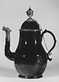 Tea and coffee set (teapot, coffeepot, milk jug, sugar bowl), Glazed earthenware, silver, Belgian, Namur