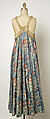 Dress, silk, metallic thread, brass, Russian