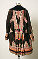 Coat, leather, brass, cotton, probably Romanian