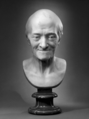 Voltaire (François-Marie Arouet) (1694–1778), Jean Antoine Houdon (French, Versailles 1741–1828 Paris), Marble, on grey marble socle, French, Paris