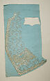 Waistcoat front panels, Metal thread embroidery and sequins on silk, European