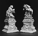 Wild boar attacked by a hound (one of a pair), Hard-paste porcelain, Italian, Milan
