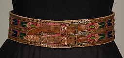 Ensemble, (a, b) wool, silk, metal; (c, d) leather, silk, metal, Czech (Hanáci)