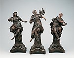 Faith, Hope and Charity, Balthasar Ferdinand Moll Austrian, Walnut, dark-stained ivory, Austrian