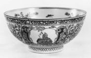 Bowl, Hard-paste porcelain, Chinese, for Dutch market