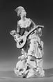 Woman playing a mandolin, Ludwigsburg Porcelain Manufactory German, Hard-paste porcelain, German, Ludwigsburg