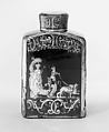 Tea caddy (part of a set), Earthenware, silver, German, Bayreuth