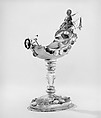 Stem cup, Silver gilt, agate, carnelian, glass, enamel, probably French