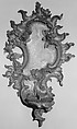 Pair of single-light wall brackets, Carved, painted and gilded wood, German