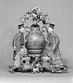 Famille rose figures, Hard-paste porcelain, gilt-bronze mounts, Chinese, Japanese, and European with French mounts
