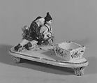 Inkstand, Johannes Zeschinger, Tin-glazed earthenware, German, Höchst