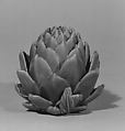 Artichoke forming a box, Tin-glazed earthenware, Hungarian, Holitsch