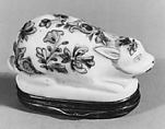 Snuffbox, Saint-Cloud factory French, Soft-paste porcelain, silver, French, Saint-Cloud