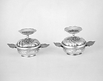 Small écuelle with cover (one of a pair), Gottlieb Satzger, Silver, German, Augsburg