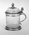 Tankard with cover, Georg Schwanhardt the Elder  German, Silver gilt, glass, German, Erfurt