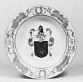 Plate, Hard-paste porcelain, Chinese, for British market