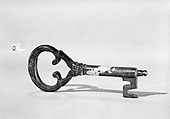 Pin key, Wrought iron, probably Italian