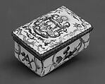Snuffbox with Masonic symbols, Enamel on copper, British, possibly Birmingham