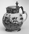 Tankard, Tin-glazed earthenware, pewter, Southern German
