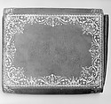 Briefcase, Leather, gilt, silver, and silk, French