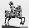 Nude Boy on Horseback, Bronze with dark brown lacquer patina, German