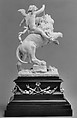 Cupid on a lion, Mattheus van Beveren (Flemish, Antwerp ca. 1630–1690 Brussels), Statuette: ivory; base: wood, ebony and ivory, Flemish