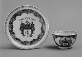 Teabowl and saucer, Hard-paste porcelain, Chinese, for Dutch market