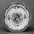 Plate, Hard-paste porcelain, Chinese, for British market