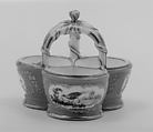 Triple salt, Sèvres Manufactory French, Soft-paste porcelain, French, Sèvres