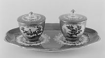 Stand with jam pots (plateau à deux pots de confiture) (one of a pair) (part of a service), Sèvres Manufactory  French, Soft-paste porcelain, French, Sèvres