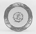 Plate (assiette à palmes) (one of four) (part of a service), Sèvres Manufactory French, Soft-paste porcelain, French, Sèvres