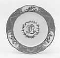 Plate (assiette à palmes) (one of four) (part of a service), Sèvres Manufactory  French, Soft-paste porcelain, French, Sèvres
