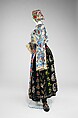 Ensemble, cotton, wool, linen, glass, metal, Russian