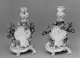 Candlestick (one of a pair), Meissen Manufactory  German, Hard-paste porcelain, German, Meissen