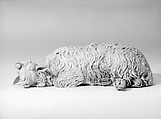 Sleeping sheep, Polychromed terracotta body, Italian, Naples